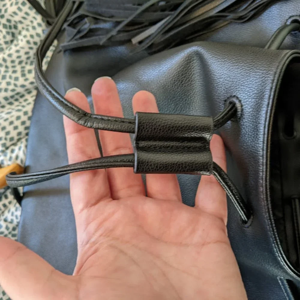 NWT Victoria's Secret Black Fringe Backpack